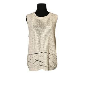 Universal Thread cream knit sleeveless top size Large